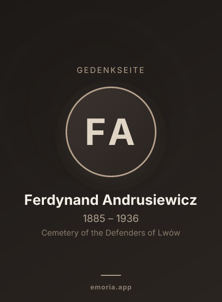 Gedenkportrait von Ferdynand Andrusiewicz