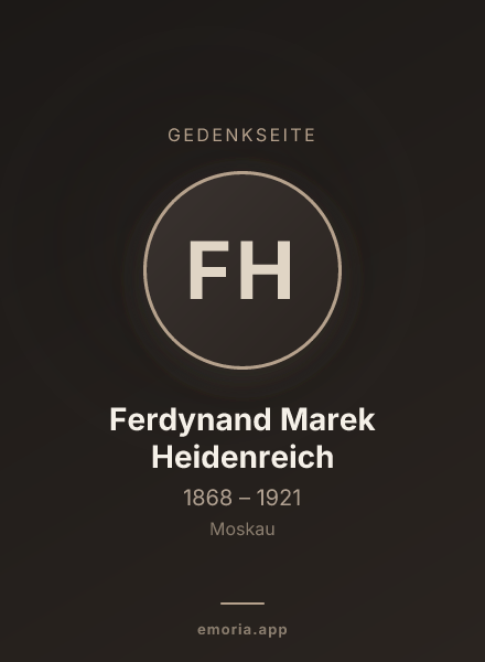 Gedenkportrait von Ferdynand Marek Heidenreich