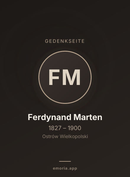 Gedenkportrait von Ferdynand Marten