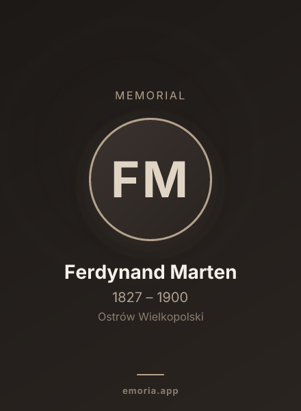 Memorial portrait of Ferdynand Marten