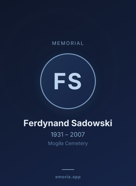 Memorial portrait of Ferdynand Sadowski