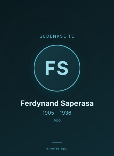 Gedenkportrait von Ferdynand Saperasa