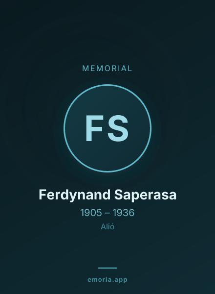 Memorial portrait of Ferdynand Saperasa