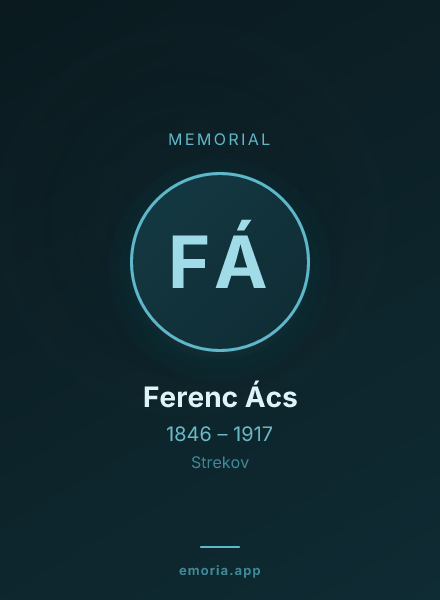 Memorial portrait of Ferenc Ács