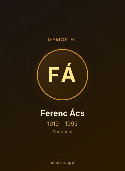 Memorial portrait of Ferenc Ács