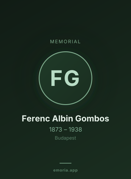 Memorial portrait of Ferenc Albin Gombos