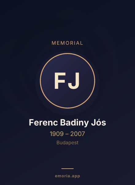 Memorial portrait of Ferenc Badiny Jós