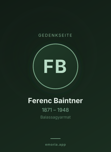Gedenkportrait von Ferenc Baintner