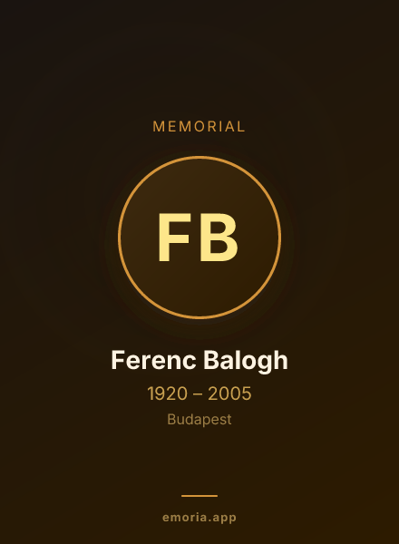 Memorial portrait of Ferenc Balogh