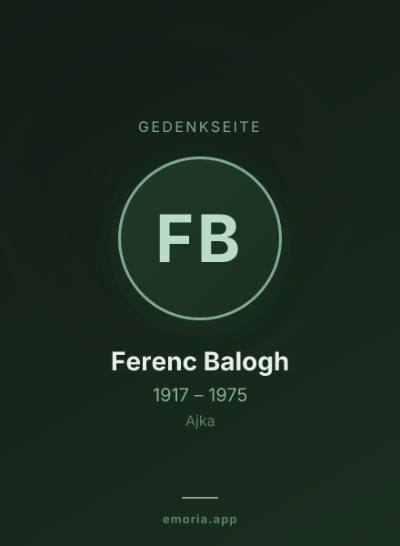 Gedenkportrait von Ferenc Balogh