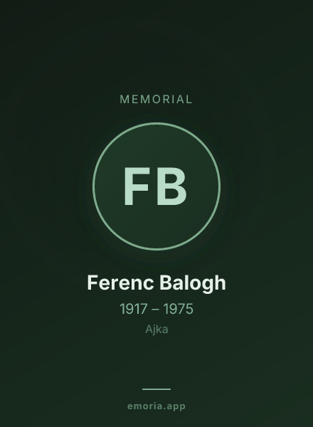 Memorial portrait of Ferenc Balogh