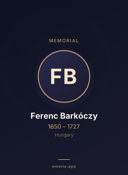 Memorial portrait of Ferenc Barkóczy