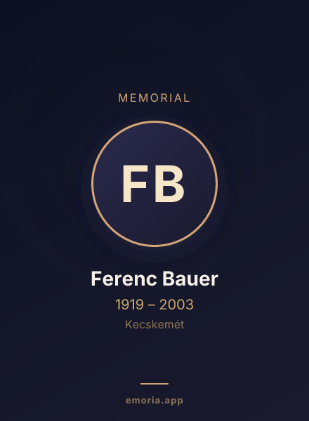 Memorial portrait of Ferenc Bauer