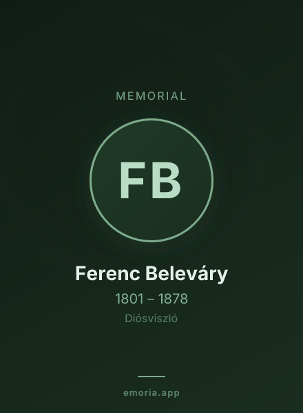 Memorial portrait of Ferenc Beleváry