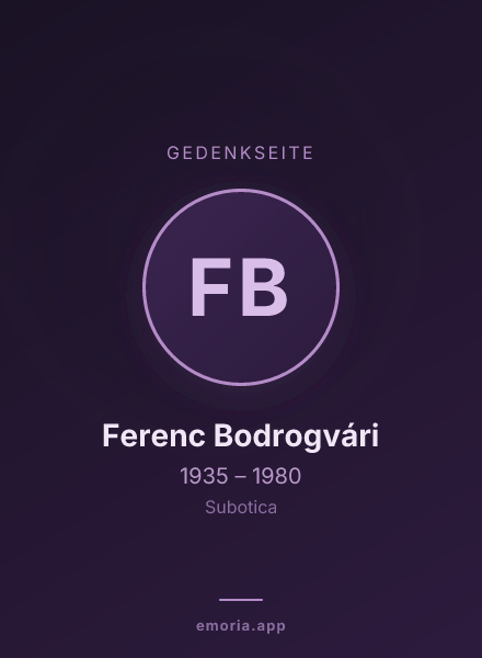 Gedenkportrait von Ferenc Bodrogvári