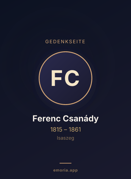 Gedenkportrait von Ferenc Csanády