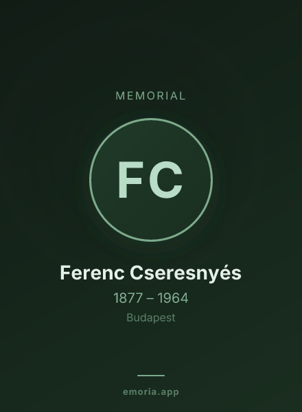 Memorial portrait of Ferenc Cseresnyés
