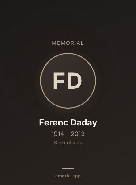 Memorial portrait of Ferenc Daday