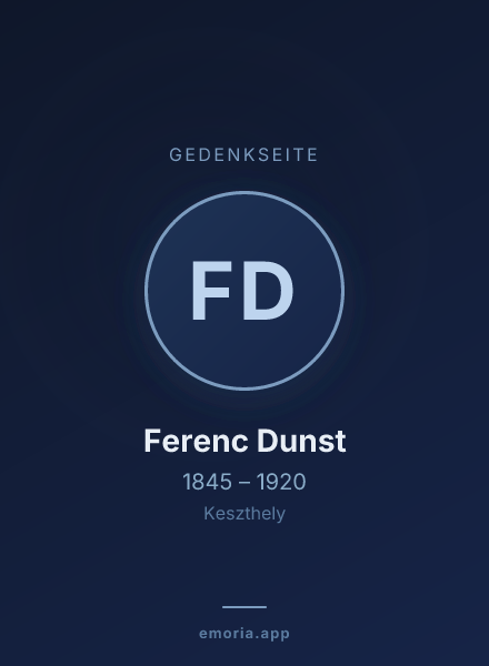 Gedenkportrait von Ferenc Dunst