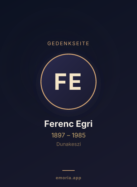 Gedenkportrait von Ferenc Egri