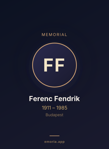 Memorial portrait of Ferenc Fendrik