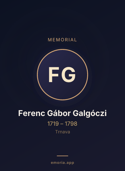 Memorial portrait of Ferenc Gábor Galgóczi