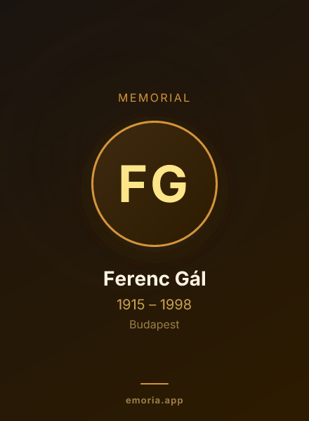 Memorial portrait of Ferenc Gál