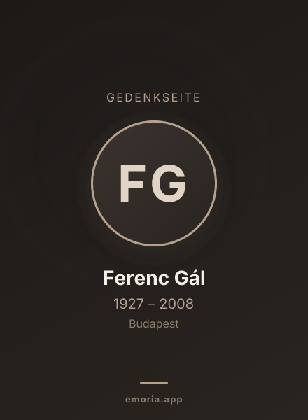 Gedenkportrait von Ferenc Gál
