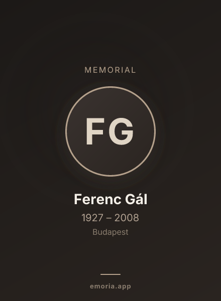 Memorial portrait of Ferenc Gál