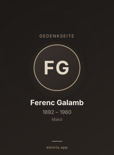 Gedenkportrait von Ferenc Galamb