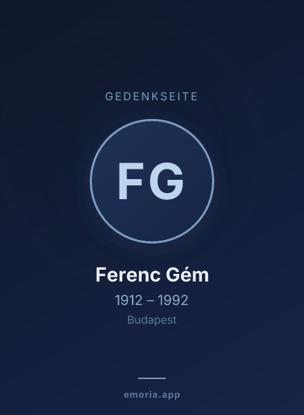 Gedenkportrait von Ferenc Gém