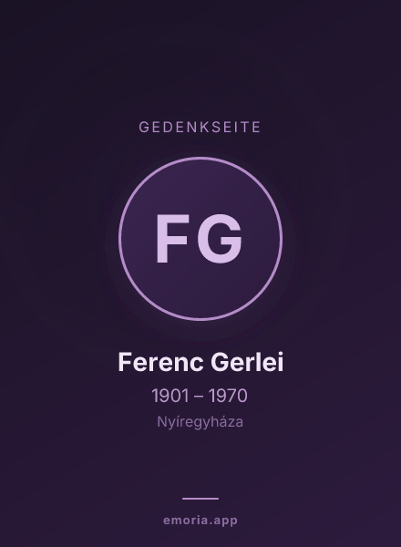 Gedenkportrait von Ferenc Gerlei