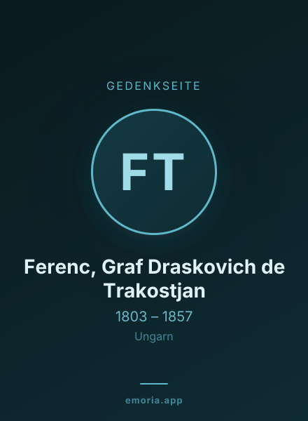 Gedenkportrait von Ferenc, Graf Draskovich de Trakostjan