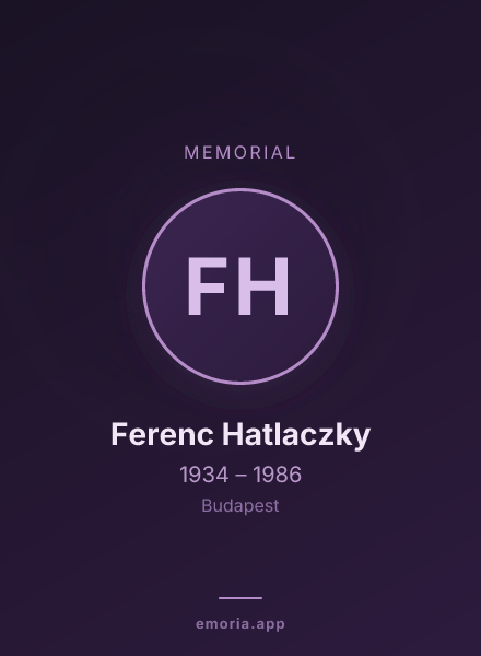 Memorial portrait of Ferenc Hatlaczky