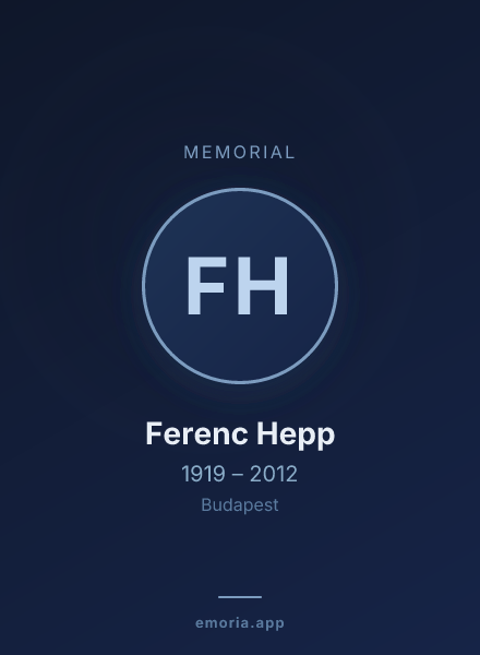 Memorial portrait of Ferenc Hepp