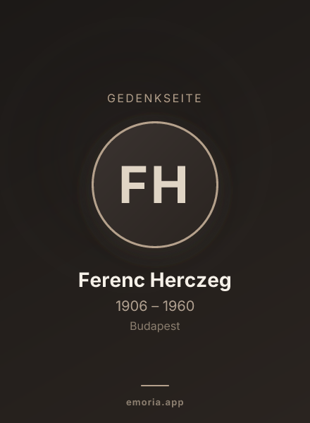 Gedenkportrait von Ferenc Herczeg