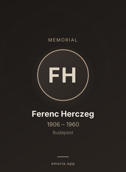 Memorial portrait of Ferenc Herczeg