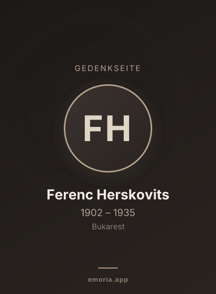Gedenkportrait von Ferenc Herskovits