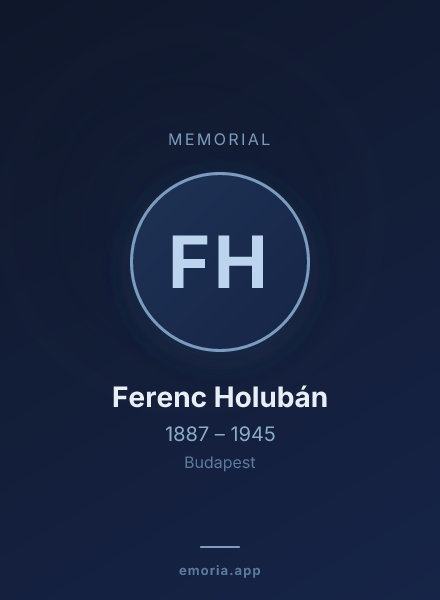 Memorial portrait of Ferenc Holubán