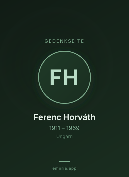Gedenkportrait von Ferenc Horváth