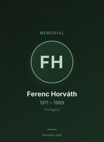 Memorial portrait of Ferenc Horváth