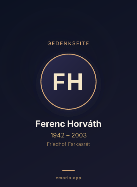 Gedenkportrait von Ferenc Horváth