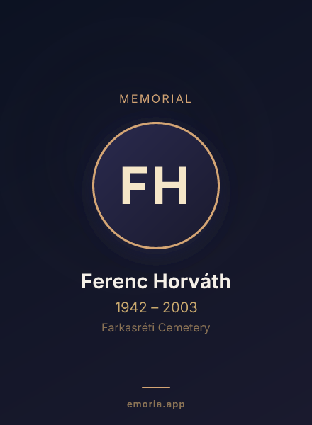 Memorial portrait of Ferenc Horváth