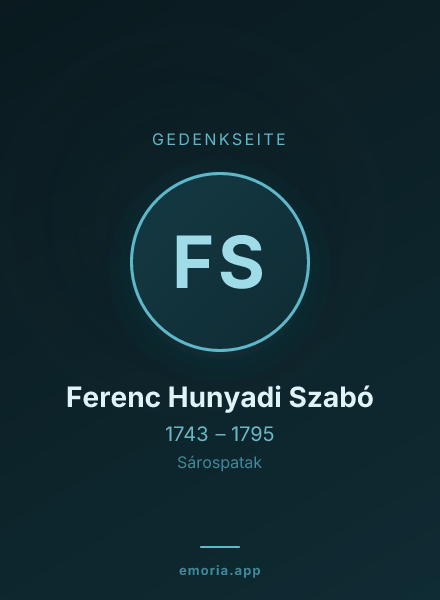 Gedenkportrait von Ferenc Hunyadi Szabó
