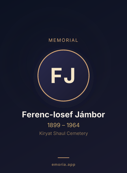 Memorial portrait of Ferenc-Iosef Jámbor