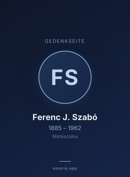 Gedenkportrait von Ferenc J. Szabó