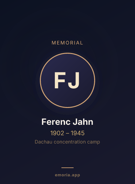 Memorial portrait of Ferenc Jahn