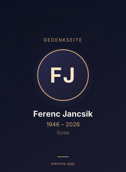 Gedenkportrait von Ferenc Jancsik