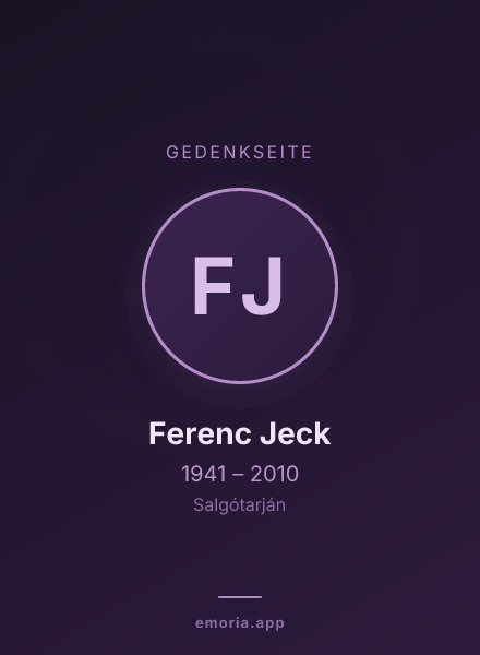 Gedenkportrait von Ferenc Jeck