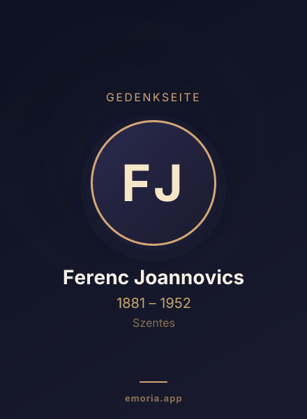 Gedenkportrait von Ferenc Joannovics